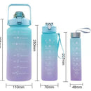 PACK 3 Botellas Motivacionales con Stickers (2L , 900ml Y 300ml)