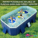 PISCINA PLEGABLE NO INFLABLE DE PLÁSTICO DURO PARA NIÑOS Y ADULTOS