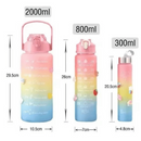 PACK 3 Botellas Motivacionales con Stickers (2L , 900ml Y 300ml)